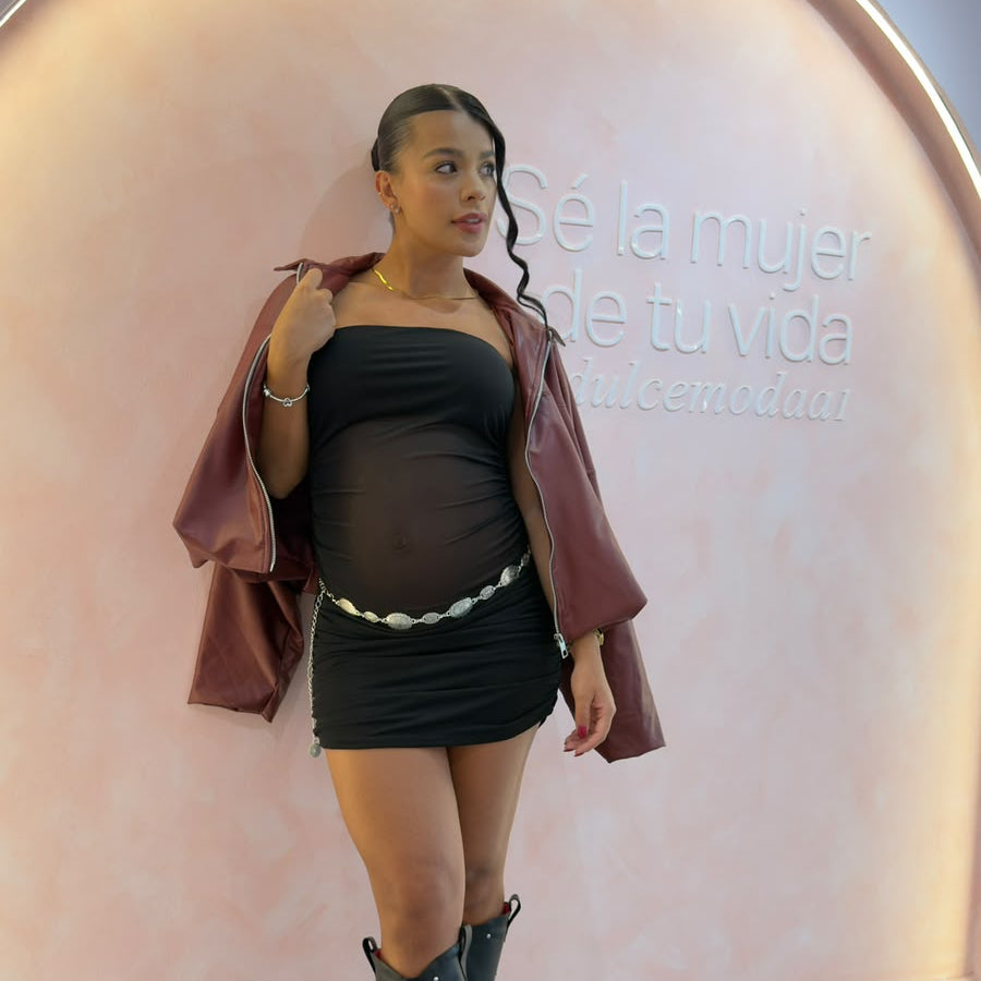 vestido straple.